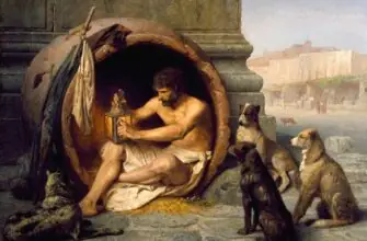 Изображение Диогена в бочке окружённого собаками